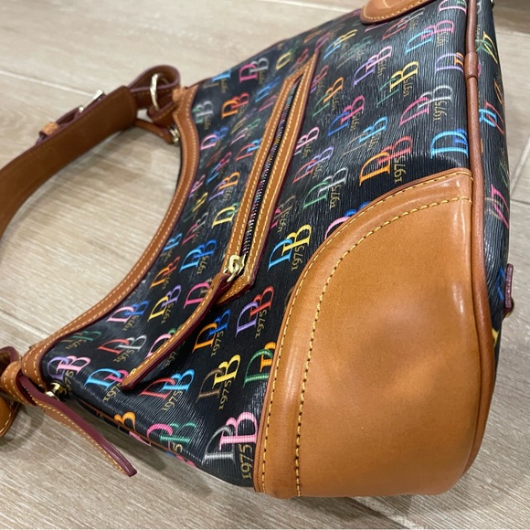 Dooney & Bourke Black Multicolor Logo Shoulder Bag - Picture 4 of 16
